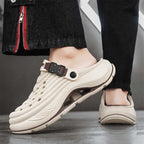 Luxurious Summer Men's Sandals Outdoor Wearable Slippers Thick Bottom Hole Design Anti-Slip Comfortable EVA Material Leisure Sho