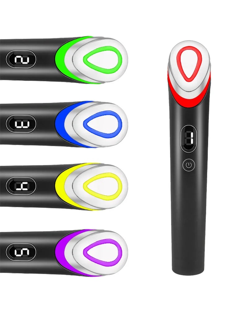NEW Booster Pro Led Facial Light Therapy 7 Colors Eye Beauty Wand Red Light Eye Massager for Skincare & Blue Rejuvenation Tool
