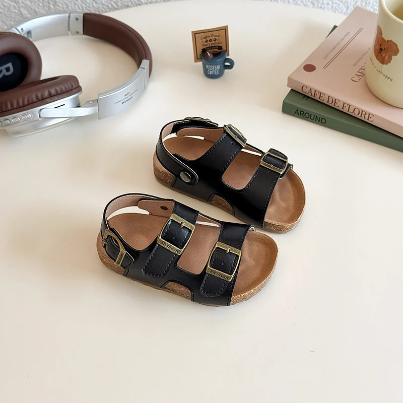 2025 Summer New Children Casual Sandals for Girls Boy Fashion Korean Style Soft Bottom Anti-slippery Versatile Roman Beach Shoes