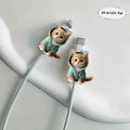 Two Cartoon Cat-Shaped Data Cable Protectors, Suitable for Type-C/Charging Interface to Prevent Charging Cable Breakage.