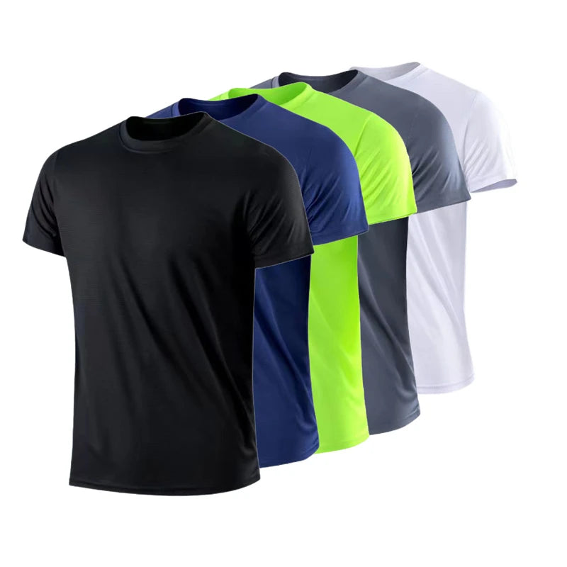 Quick-drying Round Neck Sport T-shirt Gym Fitness Shirt Trainer Running T-shirt Men Breathable Sportswear Women's Summer Suit