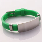 Fashion Couple Bracelets Stainless Steel Silicone Multi-color Wristband Valentine's Day Gifts Jewelry