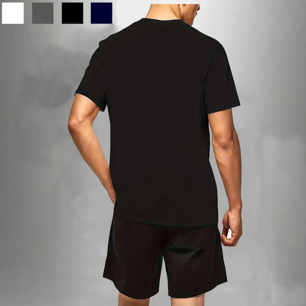 2026 Casual Sports 2-piece sets Solid colors Mesh Breathable short sleeved T-shirt+shorts Sets jogging Running Sets Man Summer