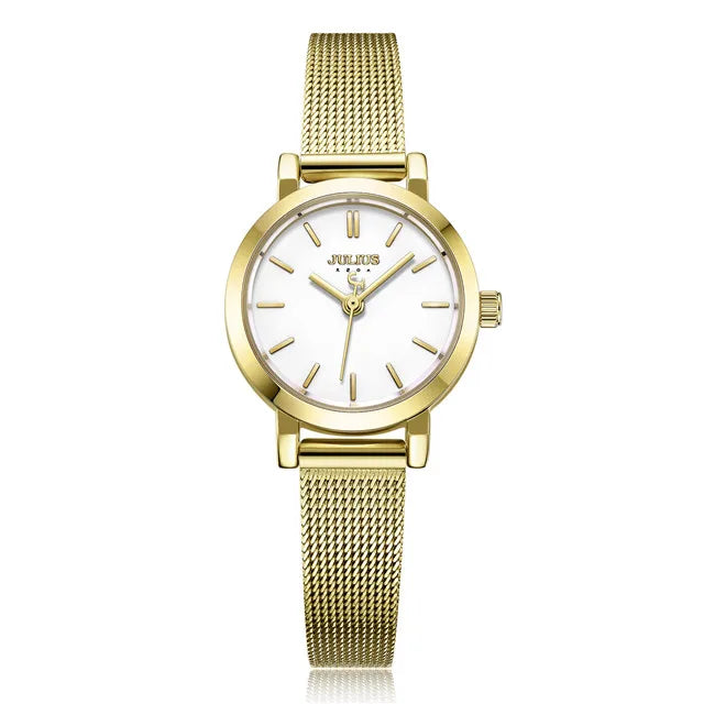 New Thin Julius Men's Watch Women's Watch Couple Lovers Clock Fashion Hours Stainless Steel Simple Boy Girl Birthday Gift Box