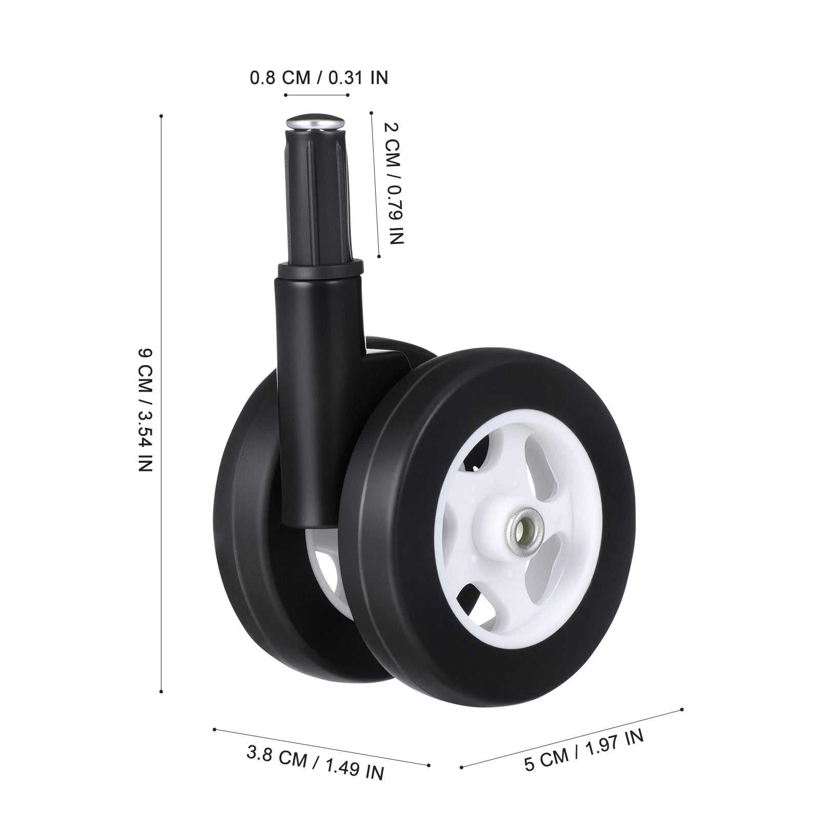 4Pcs Stroller Wheel Replacement Universal Wear Resistant Silent Swivel Rotation Easy Install Detachable Wheels for Walkers