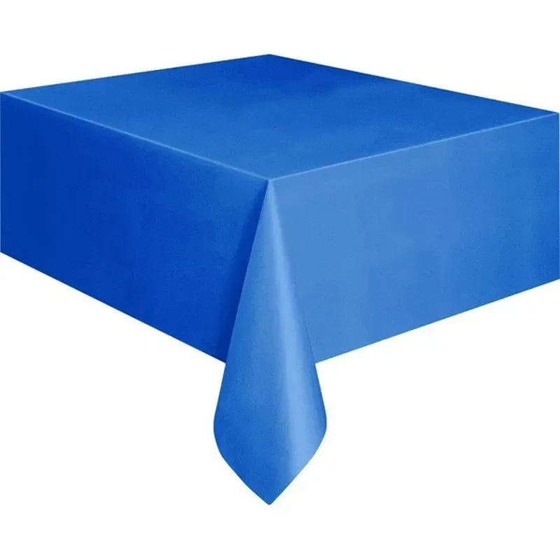 Plastic Disposable Solid Color Tablecloth Birthday Party Wedding Christmas Table Cover Wipe Desk Cloth Decor  Covers Rectangle