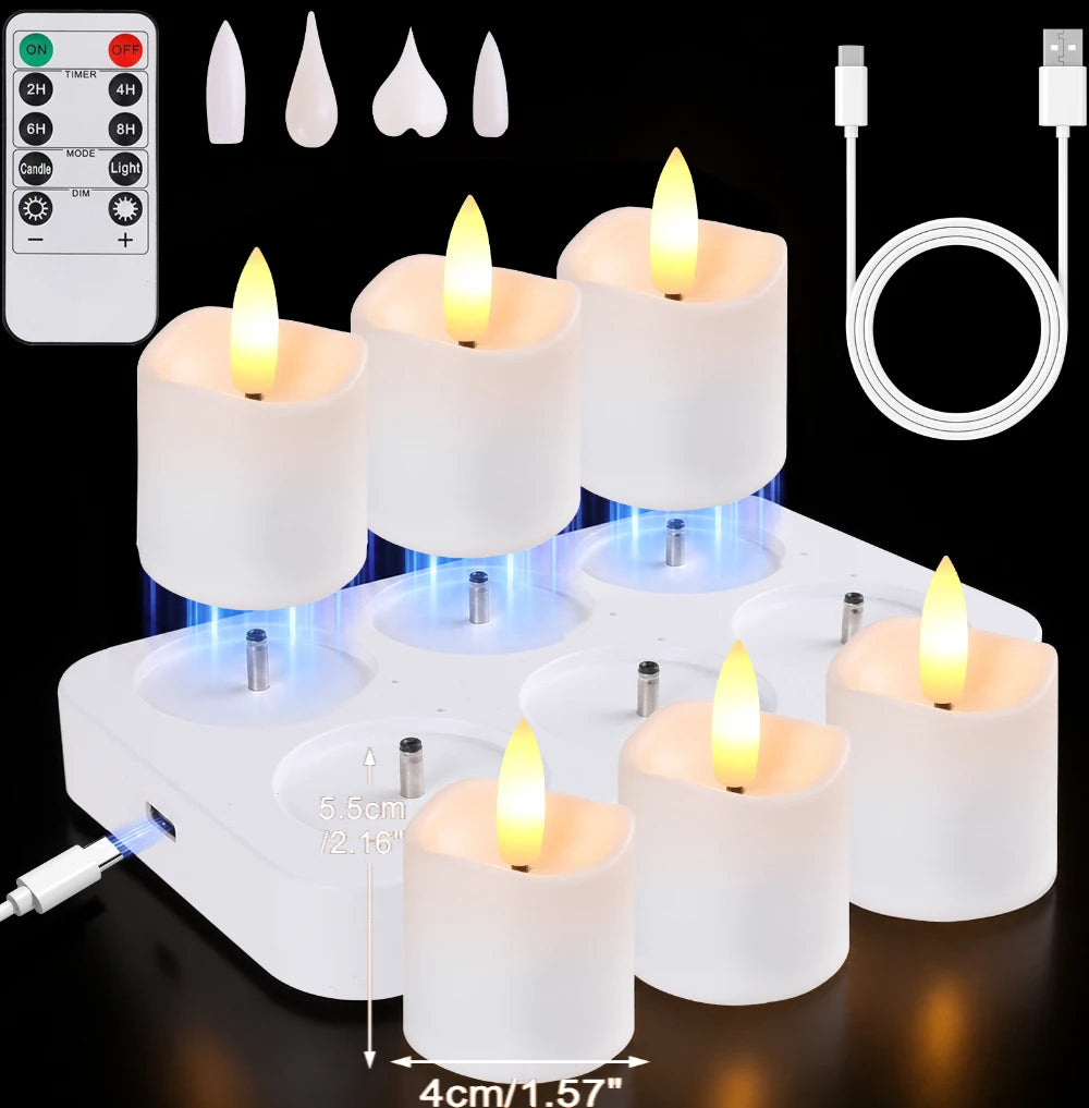 LED Candles 24/12 Pack Flameless Flickering Tea Light Warm White Candle for Party Wedding Birthday Christmas Gifts Home Decor