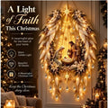 Christmas// Bethlehem Star of Faith Lighted Nativity Wall Decor Glowing Christmas Hanging Ornament LED Lights Indoor Decor Party
