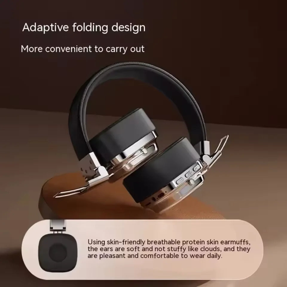 Retro On Ear Headphones Wireless Bluetooth 5.3 Headsets HIFI Stereo Sounds Gaming Earphones TF/AUX Music Player Noise Reduction