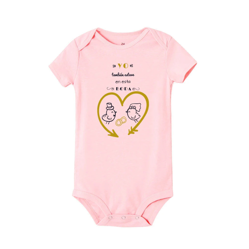 I Was Also At This Wedding Printed Baby Bodysuit Funny Infant Wedding Outfit Newborn Short Sleeve Romper Cute Toddler Jumpsuit