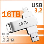 16TB USB3.2 Flash Drives High Speed Transfer Metal Pendrive Memory Card Pendrive Flash Disk Memoria Waterproof Stick NEW