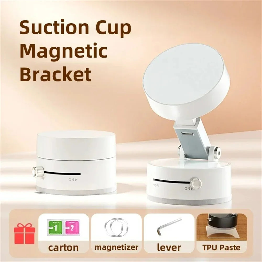 360° Rotation Vacuum Suction Cup Phone Holder Magnetic Lazy Multi-functional Phone Stand Foldable Holder For Selfies and Videos
