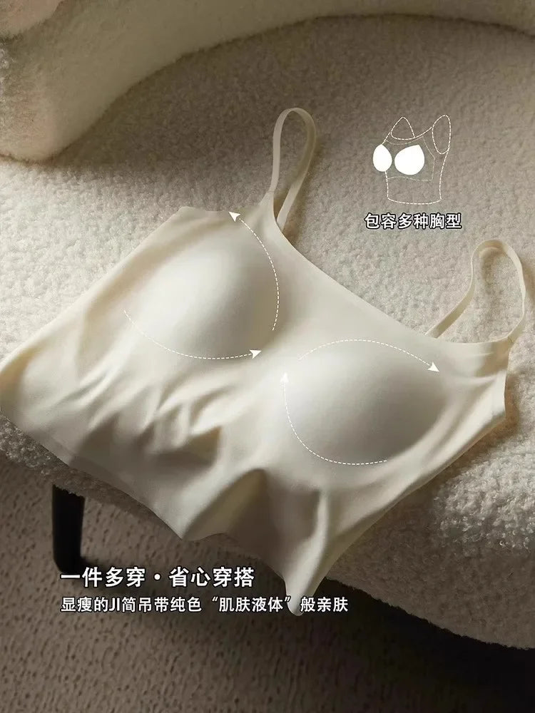 Autumn Winter MOYISU Seamless Bra: Invisible Lined Camisole Anti-Peep Undershirt Strap Sexy  Support Cozy Layering UK Essential