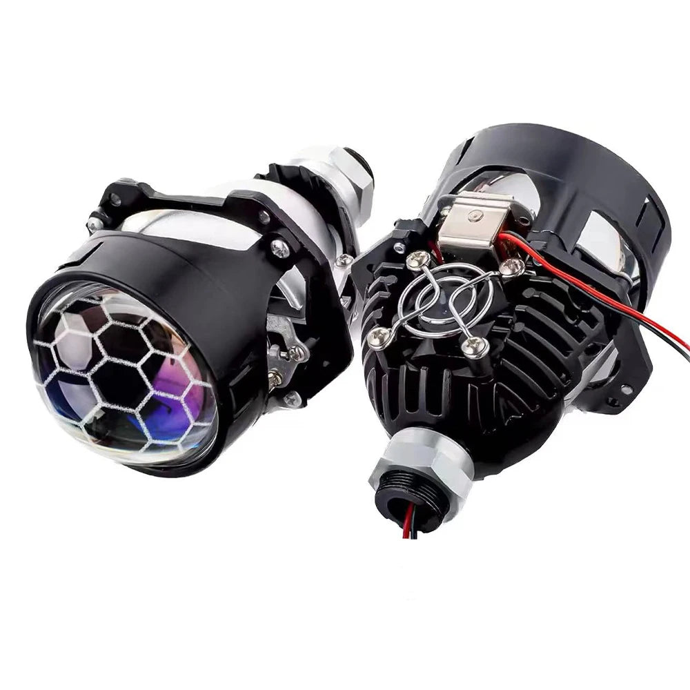 90W 2 PCS 3.0 Inch Blue Bi LED Projector Lens Universal Headlight Retrofit For H1 H4 H7 H11 Auto Light Headlamp Car Accessory