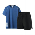 Summer Men's Sportswear Short Sleeve T-shirt Custom Printed LOGO Top Shorts Two-piece Round Neck Fitness Gym Running Suit Men