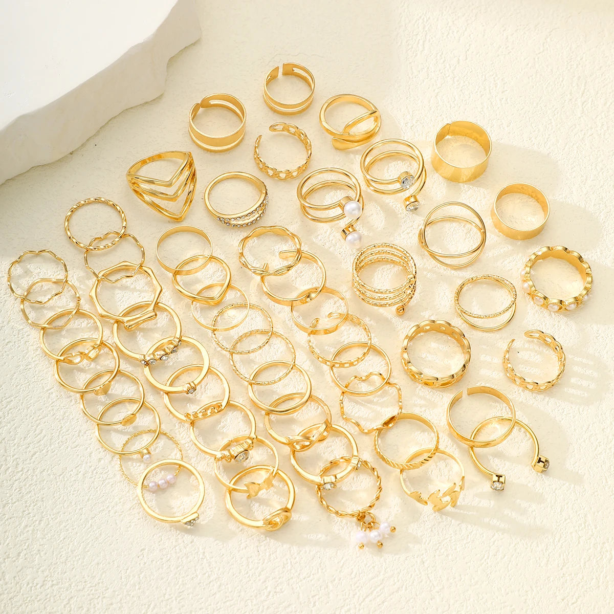 New Fashion Geometric Knuckle Rings Set For Women Boho Butterfly Heart Zircon Gold Color Finger Ring Trendy Party Jewelry Gifts