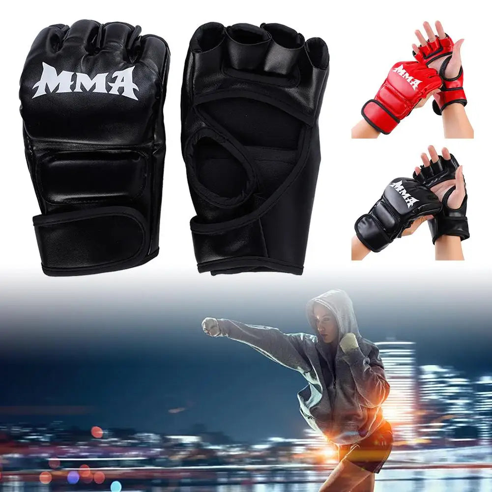 Child Thick Boxing Gloves MMA Gloves Half Finger Punching Bag Kickboxing Muay Thai Mitts Professional Boxing Training Equipment