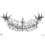 Disposable Tattoo Sticker, Fake Tattoo for Woman, Waterproof Body Art Tattoo for Couples Letter Lotus Flower Temporary Tattoo