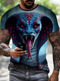 Fashion 3D Printed Horror Snake Graphic T Shirt For Men Personality Oversized T-shirt Summer Hip Hop Short Sleeve O-neck Tops