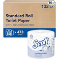100% Recycled Fiber Bulk Toilet Paper 2-Ply White 80 Rolls Individually Wrapped 473 Sheets Per Roll