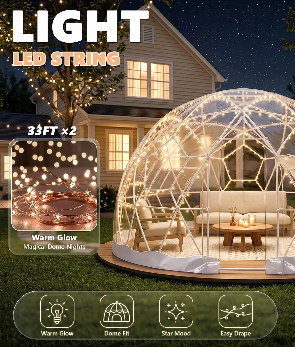 Dome Tent for Garden , Geodesic Dome Greenhouse with TPU Clear Cover, Waterproof Garden Bubble Dome Tent House with, Customized
