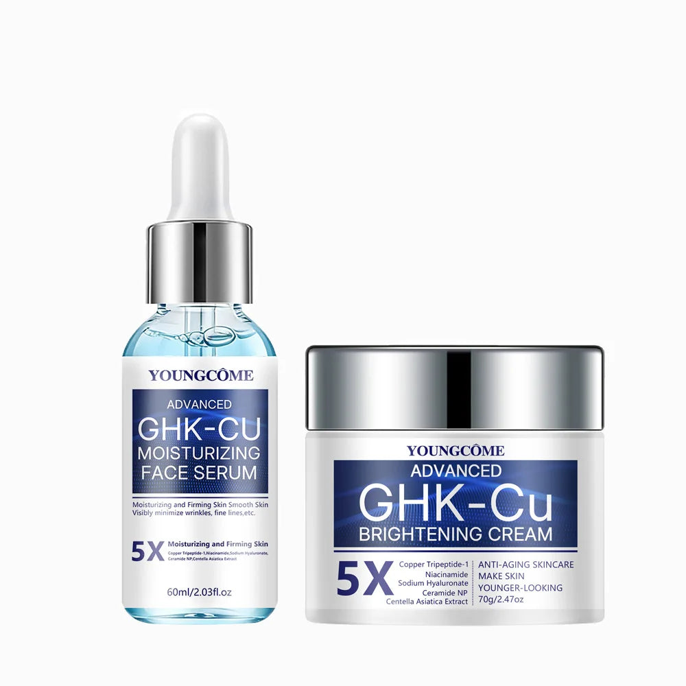 GHK-CU Copper Peptide Anti-Aging Face Cream & Serum - Firming & Hydrating Moisturizer for All Skin Types, Skincare for Women