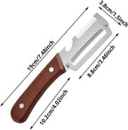 2-in-1 Fruit Potato Peeler with Bottle Opener Stainless Steel Vegetable Peeler with Wooden Handle Kitchen Peeling Tool