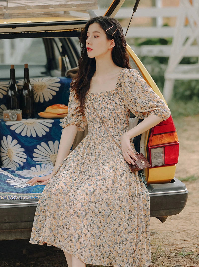 Dresses For Women 2025 Floral Woman Dress Open Back Backless Clothes Beach Flower Tight Bodycon Midi New In Offer Stylish