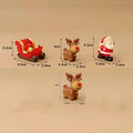 4pcs Santa Claus Sled Resin Small Ornaments Home Decoration Dolls Office Desktop DIY Model Accessories Children's Christmas Gift