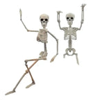 Posable Halloween Human Skeleton Prop Lifelike Skull Bones Scary Decoration for Haunted House Theme Party Cosplay Event Decor