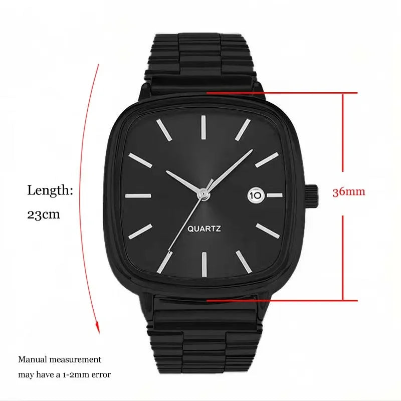 Fashion Brand Men Watch Steel Strap Business Calendar Quartz Watches Luxury Wristwatches Gift Dropshipping Big Dial Clock