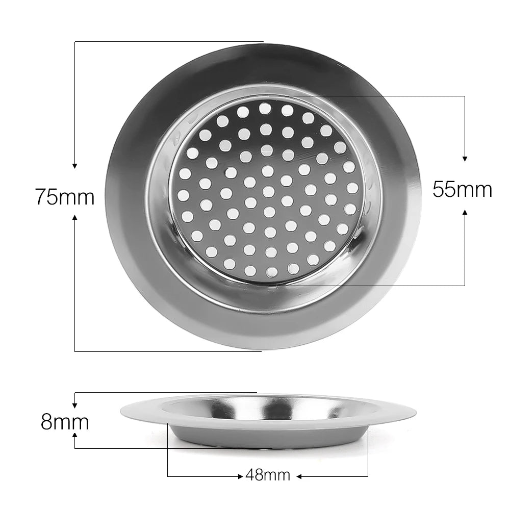 Stainless Steel Kitchen Sink Filter Mesh Sink Sewer Strainers Bathroom Floor Drains Catcher Waste Drain Hole Filter Trap Screen
