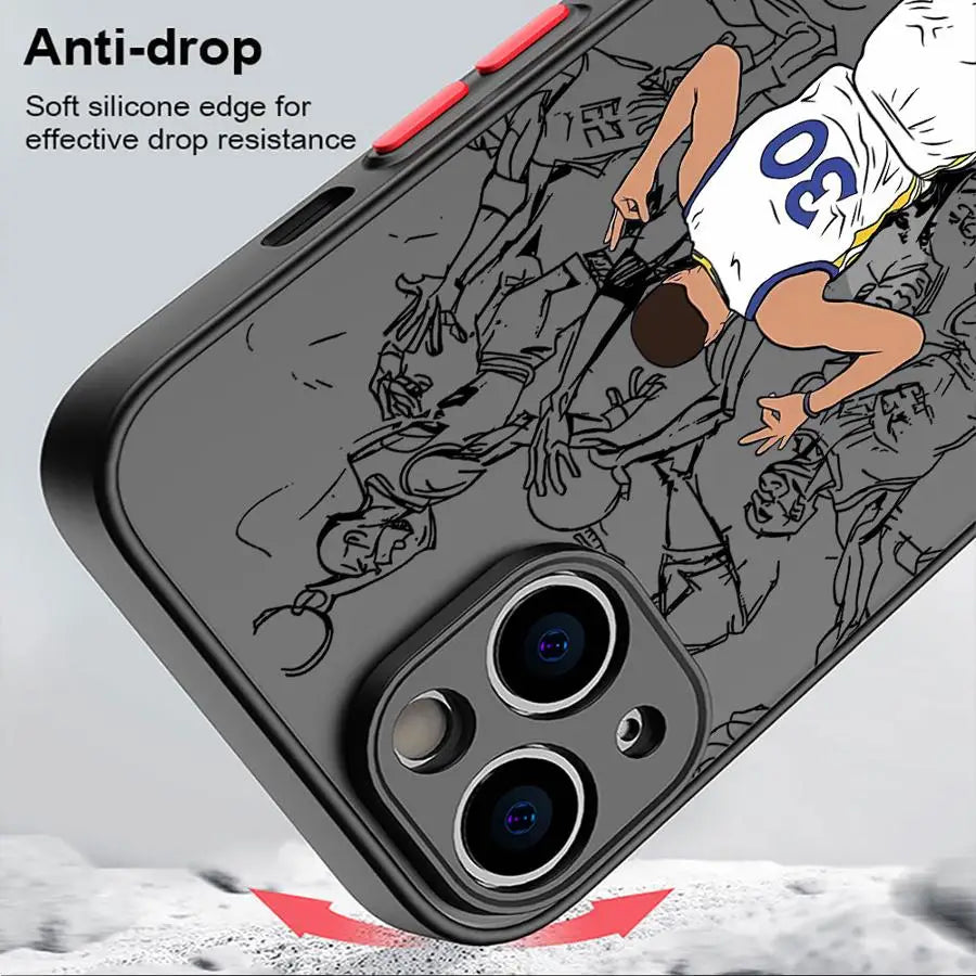 Cute Basketball Star Phone Case for iPhone 15 16 Pro Max 14 Plus 11 12 13 Pro Max SE 7 14 8 Pro XR XS X 15Pro 12 Mini