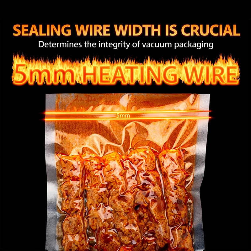 Automatic Vacuum Sealer Machine for Home & Commercial Use Dry & Wet Food Packaging & Preservation Built-in Bag Cutter 5mm Seal