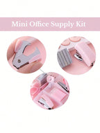 8pcs Mini Office Supply Kits Mini School Supplies – includes Mini Stapler,Scissors, Staple Remover, Staples, Tape Dispenser