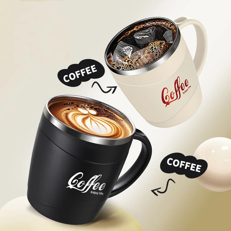 1pc 500ml 304 Stainless Steel Coffee Mug Double Wall Vacuum Insulated Tumbler with Lid Spill Proof Travel Cup for Hot Cold Drink