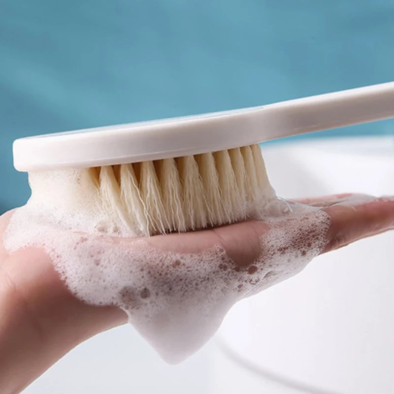 Long Handle Bath Brush Exfoliating Scrub Skin Massager for Back And Body - Bathroom Cleaning Shower Brush
