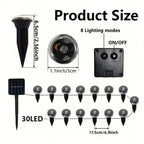 30 LED Outdoor Solar Ground Lights Warm White,Solar Garden Lights Outdoor,8 Modes Auto On/Off IP54 Waterproof ,Solar Lights Outdoor Decorative Landscape LED For Garden Patio Lawn Yard Backyard
