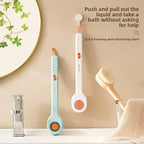 1pc Liquid Filled Soft Long Handle Hair Bath Brush, with A Back Rubbing Tool and A Long Handle for Showering Bath Accessories