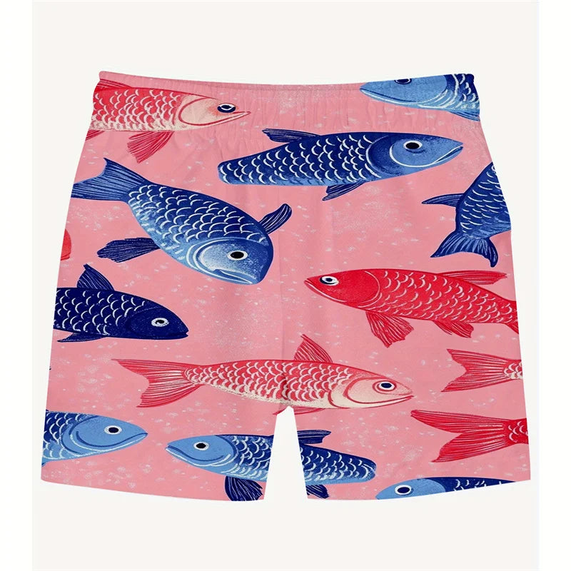 New 3d Printed Shark Beach Shorts For Men Cartoon Animal Graphic Swimming Trunks Kids Summer Quick Dry Hawaiian Board Shorts