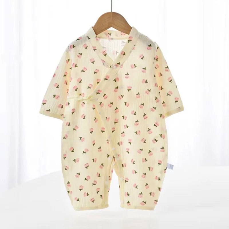 Baby Boys Girls Jumpsuit Clothes Newborn Muslin Cotton Long Sleeve Romper 0-2 Years