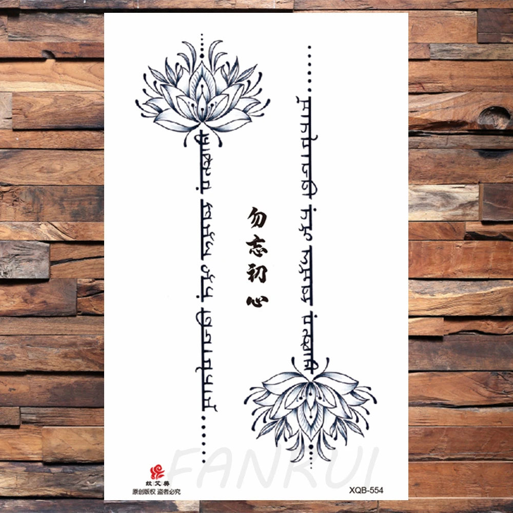 Watercolor Rose Flower Temporary Tattoo For Women Kids Girls Cherry Fake Tattoos Sticker Sexy Lotus Henna Waterproof Tatoo Waist