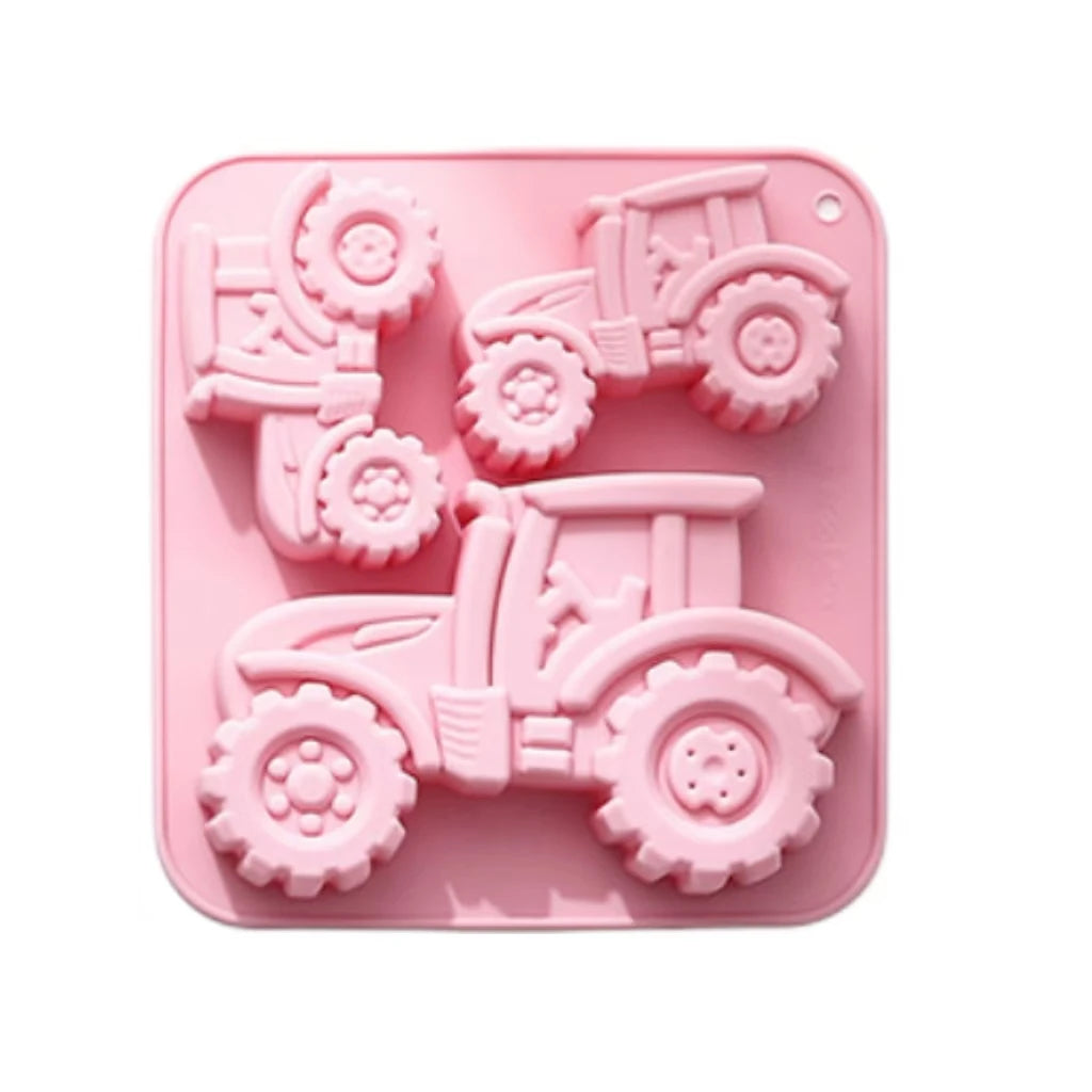 3-Cavity Tractor-Shaped Silicone Mold of Different Sizes Chocolate Jelly Ice Cube Cake Mold High Temperature Resistant