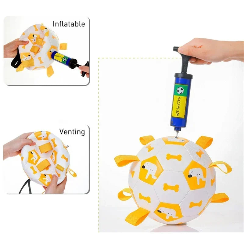 Dog Interactive Football Toys Children Soccer Dog Outdoor Training Balls Pet Sporty Bite Chew Teething Ball With Cute Printing