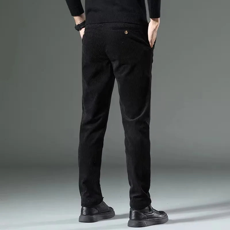Autumn and Winter Men's Corduroy Trousers New Men's Clothing Stretch Slim Fit Casual Pants Fashion Mens Business Work Pants