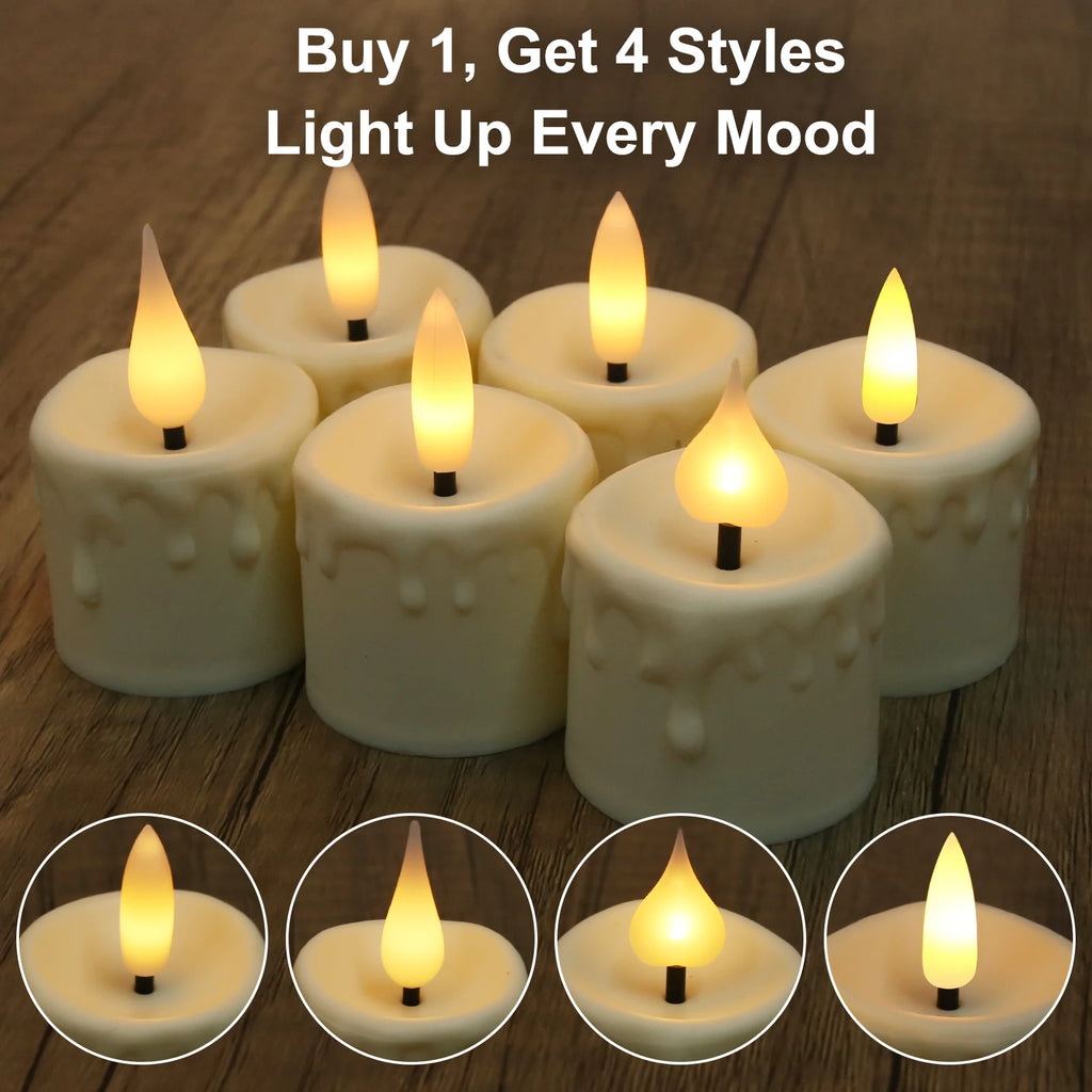 LED Candles 24/12 Pack Flameless Flickering Tea Light Warm White Candle for Party Wedding Birthday Christmas Gifts Home Decor