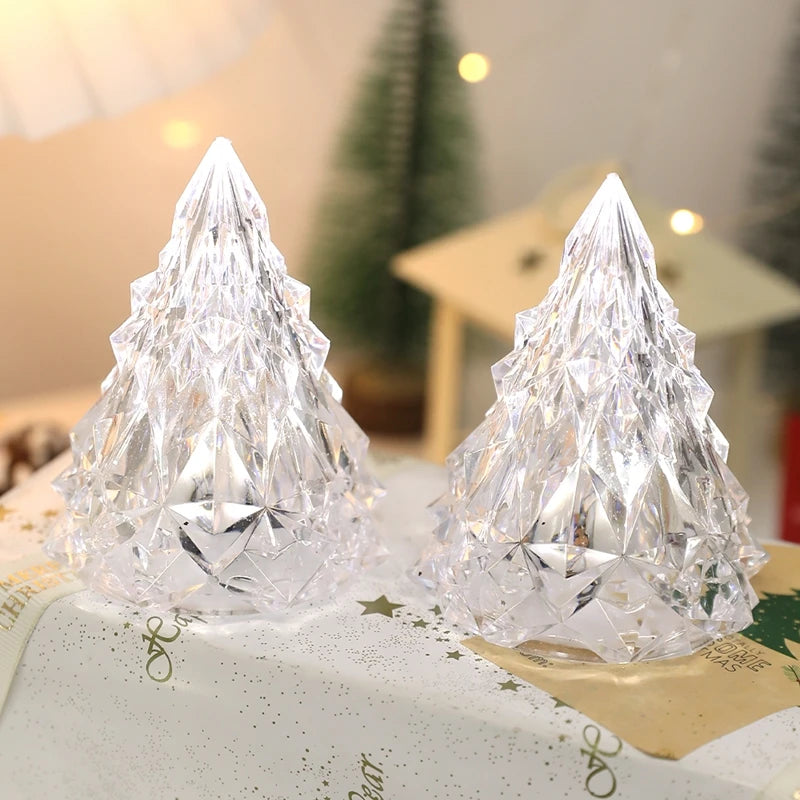 1/2Pcs LED 8.5cm Flameless Christmas Tree Shape Candle Light for Home Party Christmas Decoration New Year Gift 2025 Navidad