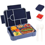 Bento Box 1330 ml Leakproof Lunch Box for Children Adults with 7 Compartments for School Travel Food Container Microwave Safe