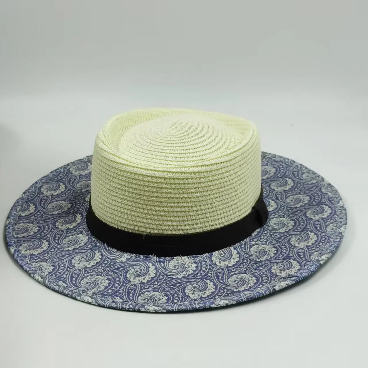 hats beach hat bohemian flat brim hat hand woven straw hat ladies summer vacation travel sun hat