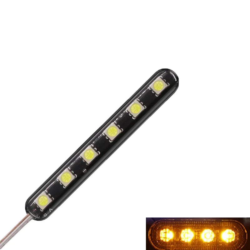 12V LED Strobe Light Strip for Car Motorcycle Hot-selling Cars License LED Medium Grid Flash Strips Auto Exterior Accessories